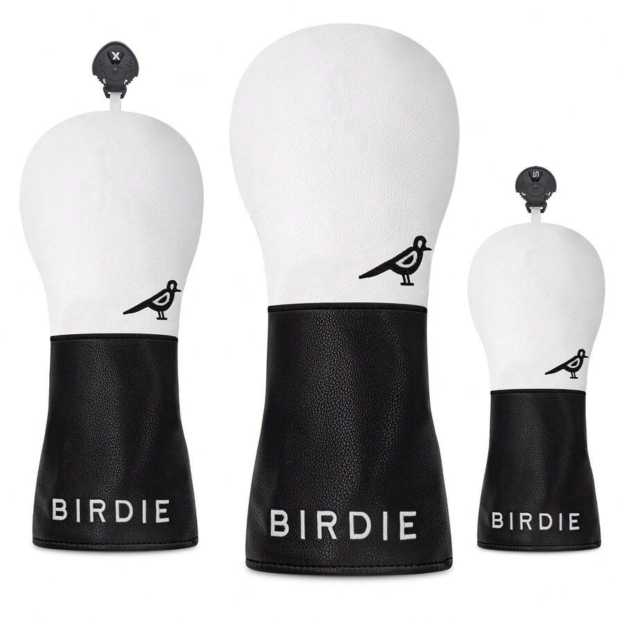 1pc Driver, Fairway, Hybrids - Little Bird Design Style Golf Club Covers - Head Covers For Golf Clubs, Driver Headcover Funny - Suitable For Male And Female Outdoor Enthusiasts, It Is A Golf Club Protective Cover Worth Having. - Black - View 1