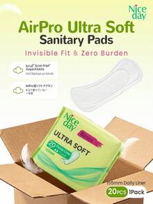 Niceday Ultra Soft Panty Liners, 155mm Daily Use, 20pcs/Pack, Super Thin Underwear Pads, Breathable For Intimate Area, Menstrual Pads, Fast Absorption - Ultra Soft 155mm (20pcs/1 Pack) - View 13