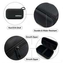 Hard EVA Travel Electronics Organizer Bag, Portable Power Bank Charger Cable Storage Pouch, Shockproof Waterproof Small Accessories Carrying Bag, Can Store Charger, Earphones, Lipstick, Cosmetics, Travel Essentials - Black - View 7