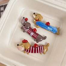 3/6 Pcs Dachshund Puppy Cartoon Refrigerator Magnets, Fun Animal Cute 3D Resin Magnetic Refrigerator Stickers, Unique, Home, Kitchen And Office Decor, Home Decoration, Birthday Gift Mother's Day Gift - Multicolor - View 8