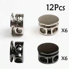 8/12/20Pcs No-Tie Shoelace Fasteners | Aluminum Alloy Spring Clips, Easy Installation, Cylindrical Dual-Hole Design, Anti-Slip Stopper, Suitable For Sports And Daily Footwear Metal Spring Rope Locks, Shoelaces, Backpacks, Drawstrings And Jacket Metal Adjustment Buckles - Multicolor - View 14