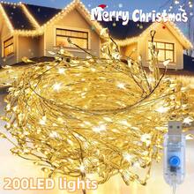 防水節慶鞭炮裝飾燈，8種可調光照明模式，USB供電閃爍裝飾燈，適用慶祝場合 - 銅色 - 查看 3