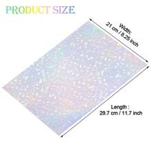 20 tờ màng ép lạnh trong suốt chống nước khổ A4, họa tiết kính vỡ holographic, mặt sau tự dính, dùng ép ảnh, miếng dán nhựa 8.3 x 11.7 inch - Kim cương - Xem 3
