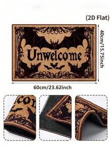 1 buah Karpet Persegi Panjang Motif Kelelawar Kartun, HELLO dan Selamat Datang, Gaya Halloween Vintage, Halloween, Keset Selamat Datang, Keset Luar Ruangan, Karpet Dapur, Dekorasi Rumah, Karpet Area, Karpet Taman, Dapat Dicuci dengan Mesin - kelelawar - View 12