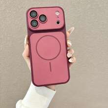 Casing Ponsel Bingkai Magnetik Mewah 2-in-1 Kompatibel dengan iPhone 18 Pro Max, Kompatibel dengan iPhone 17 16 15 14 13 12 11 Pro Max Plus, Pelindung Dua Warna - Merah ceri - View 5