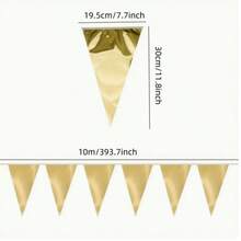 10m 20pcs Colorful Triangle Bunting Flags, Optional Red, Yellow, Purple, Blue, Black, Pink, White, Green, Multicolor, Multiple Colors Available, Plastic Flags, Suitable For Opening Events, Weddings - A - View 15