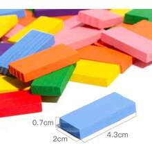 480pcs Colourful Dominoes Wooden Building Block Kits Stacking Racing Game Building Board Game Family Play Racing Educational Toys Christmas Birthday Gift - Multicolor - View 9
