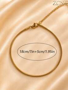 Juego de 4 piezas/Set Pulsera de cadena estilo dulce elegante minimalista chapada en oro de 18k para mujer, apilable con un collar de corazón, acero inoxidable 304 duradero, juego de joyas a juego para uso diario, adecuado para fiesta de Halloween, regalo de Navidad, atuendo de Año Nuevo - Dorado - Ver 7