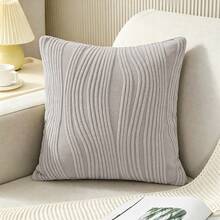 35/40/45/50 Multi-Size Jacquard Throw Pillow Cover Thicken Soft Spandex Backrest Cushion Cover Available For All Seasons Machine Washable Invisible Zipper Universal Square PillowCover - Light Grey - View 8