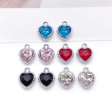 5/10pcs Heart Rhinestone Charms Multicolor Faceted Crystal Heart Pendant Charms For DIY Bracelet Necklace Earring Jewelry Making Findings - Multicolor - View 12