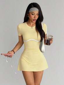 Women Athletic Onepieces Swimsuits - Light Yellow - View 3