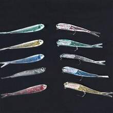 Split Tail Small Colorful Fish Soft Lure 75mm 6.5g Realistic Soft Bait Fishing Lure With Hook And Packaging Lead Fish Fishing Accessory - Multicolor - View 1