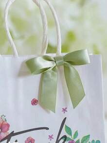 10/50pcs Sage Green Satin Ribbon Twisted Bows, Pre-Made Bows, Suitable For Crafts, Gift Wrapping, Baskets, Wedding Favors, , Bridal Shower Gifts, Etc. (Extra Large Optional) - Multiple Styles - View 9