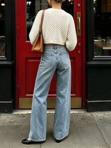 Women's White Hollow-Out Short Knit Cardigan Sweater Cover-Up, Fashionable, Elegant And Casual. Fall - White - View 3
