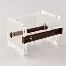 1/2pcs-Multi-Color Convenient Office Stationery Multi-Purpose Tape Storage Box, Tape Cutter, Tape Dispenser, Desktop Tape Storage Box, Organizer Box. Tape Cutter Office Stationery Tape Storage Box Transparent Tape Holder Storage, Transparent Tape Cutter Flower Shop Packaging Tape Storage Box Serrated Blade Simple Ready-To-Use Segmented. Wrapping Paper Cutter, Manual Tool. Convenient And Practical, Sturdy And Durable. - Multicolor - View 11