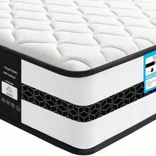 Colchón 140x190 cm, Altura 30 cm, muelles ensacados y espuma viscoelástica, soporte de 7 zonas, elevado confort de descanso, efecto reductor de presión, estructura porosa ventilada, firmeza H3 - Blanco - Ver 4