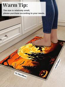1/2pcs Halloween Witch Pattern, Vintage Diatomaceous Earth Mat, Super Absorbent, Non-Slip, Perfect For Bathroom, Kitchen And Dining Room, Quick Dry, Machine Washable, Ideal Gift For Home Decor And Bathroom Mat - Multicolor - View 17