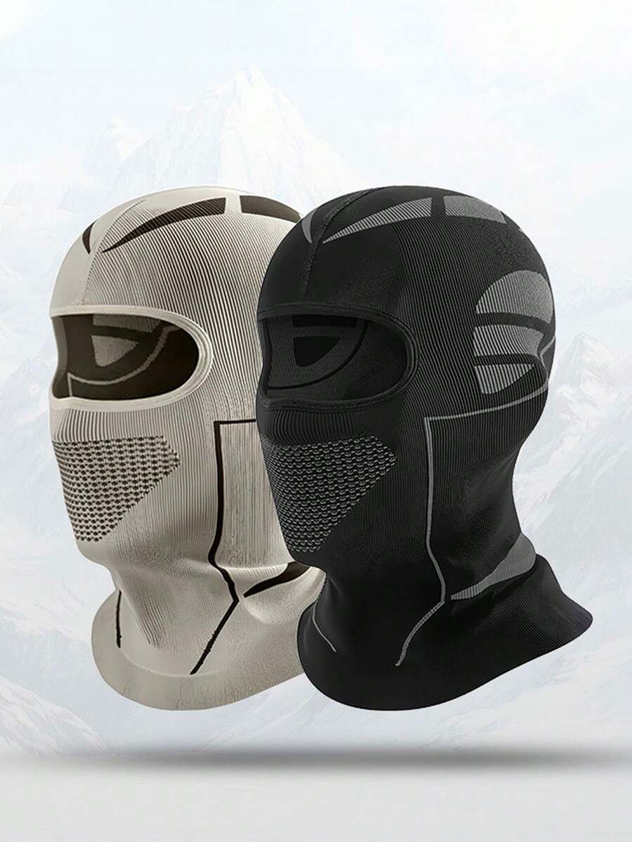 1pc Unisex Autumn/Winter Windproof Solid Color Balaclava Hat, Warm Head Cover Suitable For Daily Outdoor Cycling Wear - Multicolor - View 1