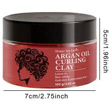 Moroccan Argan Oil Curl Styling Mud, Curl Defining Mud, Enhances Hair Shine And Volume, Suitable For Curly And Wavy Hair. Nourishing Deep Care Styling Cream, Unisex - Full Size - View 10