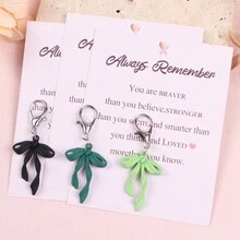 14pcs Fashionable Elegant Bow Keyring Set With Encouragement Theme Pocket Hug Cards, Pocket Hug Gift Pack. Ideal Small Gifts For Breast Cancer Awareness Month. Suitable For Women's Awareness Gifts, Hope Ribbon Decoration, Friendship Gifts, Christmas Gifts, Encouragement Small Gifts, October Pink Theme Decoration. For Your Female Friends Who Need Support And Affirmation. - Multicolor - View 7