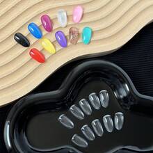 20pcs Japanese Style Glass Beads Nail Art Display Tips, High Transparency 3D Glass Color , Trapezoid Oval Almond Square Round Circle Nail Polish Gel Color Display Board - Multicolor - View 10