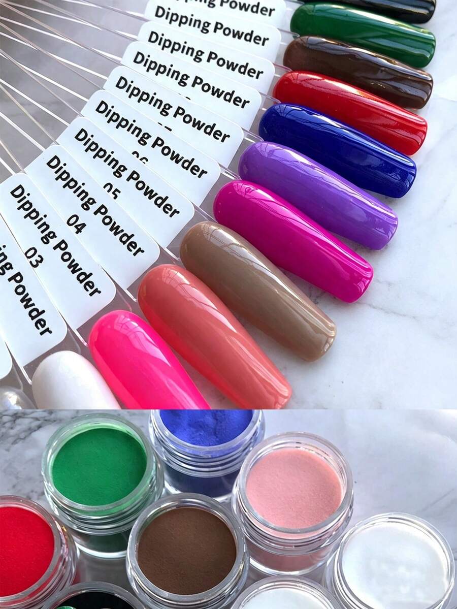 New 10g Multi-Color Acrylic Nail Powder, Long-Lasting Non-Fading Crystal Nail Powder, Professional Nail Art Supplies, Suitable For Home DIY And Salon Use - Multicolor - View 1