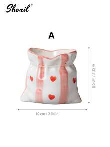 shoxil 1pc 220ml Bag-Design Ceramic Mug, Exquisite Underglaze Striped Ceramic Mug, Lightweight Fashionable Drink Cup, Suitable For Home Tea Break, Coffee Table Display And Indoor Decoration - Multicolor - View 9