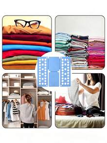 Quick Clothing Folding Board Time-Saving Space-Saving Adjustable Plastic Shirt Folding Organizer Suitable For T-Shirts Pants Dresses And Towels Multi-Hole Design Space-Saving Drawer And Closet Storage Suitable For Home Storage Adult Back To School - Multicolor - View 10