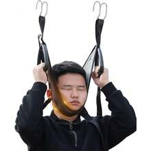 3pcs Set (Hook & Ring Style, 1 Traction Strap, 2 Hooks) Upgraded Door-Mounted Neck Traction Device, Thickened Neck Support, Breathable Design, 330lbs Weight Capacity, Multiple Colors Available, Portable Adjustable Neck Relaxation Tool, Suitable For Home Daily Use, Comfortable - Multiple Styles - View 1