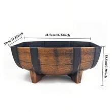 1 Set Flower Pot [Balcony Landscape Dedicated Flower Pot] Vintage Style, Suitable For Planting Green Plants/Flowers/Succulents, Durable And Sun-Resistant, Suitable For Outdoor Use, Home Decor Gardening Gift - Black+Brown - View 7