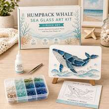 1 Set Ocean Style Sea Turtle Sea Glass Art DIY Kit, Full Tool Set With Easel, Parent-Child Handmade Educational Decorative Ornament Gift, Adult And Children Stress Relief Craft Material Pack, Desktop Decoration, Home Decor, Christmas Gift, Handmade Hobby - Multicolor - View 7
