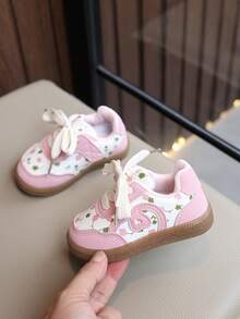 Sepatu Sneakers Bayi Model Baru, Lapisan Dalam yang Nyaman - Berwarna merah muda - View 3