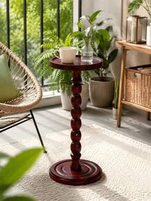 1 buah Meja Samping Kayu Bundar, Meja Kopi Kecil, Meja Samping Sofa, Meja Samping Kayu, Dapat Dipindahkan, Cocok untuk Berbagai Gaya, Mudah Dirakit, Cocok untuk Meja Kopi, Balkon, Meja Ruang Tamu Kecil, Taman dan Dekorasi Rumah. - MultiWarna - View 6
