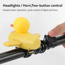Luz Delantera para Bicicleta Yellow Duck, Luz para Ciclismo Nocturno, Ciclismo de Montaña y Carretera, Equipo de Ciclismo, Luz de Avión - Negro - Ver 5