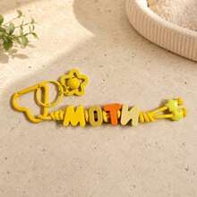 [Customized]1pc Handmade Woven Keychain, Colorful Acrylic Letters, Paired With One Star Pendant And Bell, Christmas Gift - Multicolor - View 8