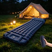 Extra Wide & Thick TPU Inflatable Sleeping Pad, Built-In Foot Pump, Diamond Pattern Moisture-Proof Single Air Mattress, Suitable For Outdoor Camping, Tent, Picnic, Travel (Style/Color Randomly Shipped) - Multicolor - View 1