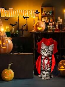1pc/Set Halloween Pet Dog Bat Costume Cape Funny Holiday Outfit Cat Dress Up Supplies - Multicolor - View 10