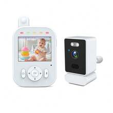 New 2.8 Inch Video Baby Monitor, Indoor Wireless Surveillance Camera, VOX Mode, Three-Color Ambient Light, Infrared Night Vision, Two-Way Talk, Lullaby Monitor - White - View 10