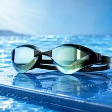 Swim Goggles Men Women Electroplated Anti Fog Mirrored Lens Earplug Plano Pool - Multicolor - View 11