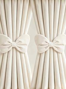 4pcs/2pcs Colorful Bow Curtain Tiebacks, Adjustable No-Drill Design, Decorated With Faux Pearls, Suitable For Bedroom, Living Room, Dining Room, Classroom, Hotel, Tea Room, Guest House, Etc. - one-size - View 4