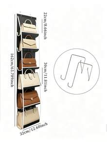 Hanging Large Capacity Handbag Organizer, Multi-Layer Dust-Proof Storage Bag, Foldable Hanging Leather Bag Organizer, Suitable For Storing Towels, Bags, Scarves And Clothes - Closet Shoe Rack And Accessories Storage, Storage Solution, Bathroom Storage, Closet Storage - Multicolor - View 5