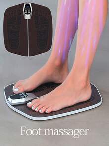 1pc EMS Foot Massager - 8 Modes 32 Intensities, Pulse Foot Massager, Microcurrent Leg Massager, Portable Leg Massager With Remote Control, USB Rechargeable, Relaxes Foot & Leg Muscles, For Home, Travel, Office, Gift For Parents - Multicolor - View 2