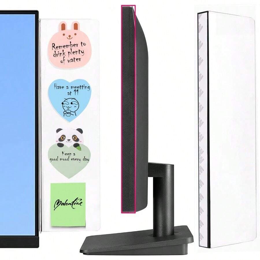 2 Pcs Large Computer Monitor Memo Board No Monitors, 13.6 X 3.6 Inch Monitor Sticky Note Holder Computer Monitor Message Board Frameless Monitors - 2 Pieces 13.6" - View 1