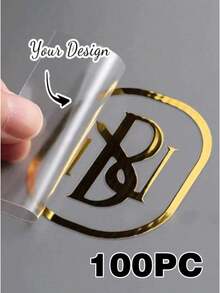 Custom Gold Foil UV DTF Stickers, Metallic Gold & Silver Heat Transfer Decals, Personalized Wedding Logo Labels, Transparent Waterproof Packaging Stickers, Suitable For Gift Boxes, Invitations, Party Supplies, Handmade Crafts, Candle Packaging, DIY Projects, Small Business Branding - Multicolor - View 25