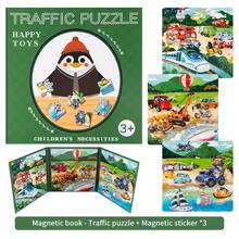 Cartoon Colorful Illustration Tri-Fold Large Layout Design, Multiple Styles Available For Free Assembly And Matching, Reusable Sticky, Toddler Focus And Cognitive Game, Home Early Education, Travel Entertainment, Children's Birthday Gift - Multicolor - View 18