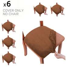 Stretch Soft Velvet Chair Seat Slipcover, Removable Washable Dustproof Chair Cushion Protector, Universal Seat Pad Cover Suitable For Kitchen, Dining Room And Hotel - Multicolor - View 19