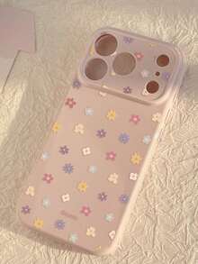 Casing Ponsel Motif Bunga Warna-warni Elegan Kompatibel dengan iPhone 16 Pro Max, Apple 17 Pro Max, 15, 14, 13 Pelindung Full Coverage - Berwarna merah muda - View 2