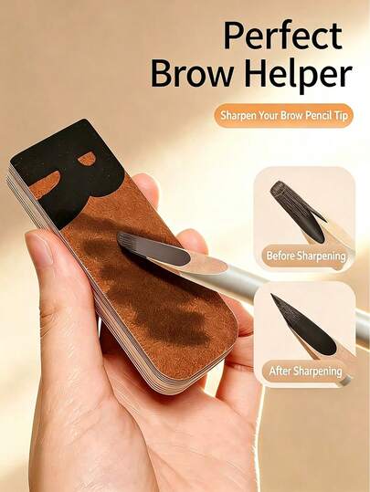 20pcs Portable Eyebrow Pencil Sharpening Paper, Fine Grit Texture, Quickly Trim Eyebrow Pencil Tips, Essential Makeup Bag Tool. Tear-Off Eyebrow Pencil Grinding Paper, Sandpaper Sharpener, Fine Sandpaper Polishing Tool Suitable For Eyebrow Pencils