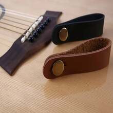 La correa para guitarra de cuero genuino Miwayer con hebilla de  adecuada para bajo, ukelele, guitarra acústica y un accesorio confiable para instrumentos musicales. - Negro - Ver 6