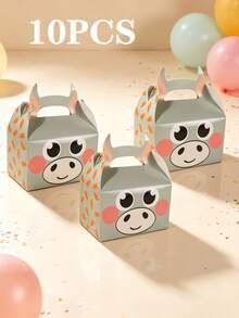 16pcs/1 Box Farm Animal Party Favor Boxes, Farmhouse Theme Party Candy Gift Boxes For Baby Shower Birthday Party Decorations, 8 Designs Valentine's Day - Multicolor - View 20